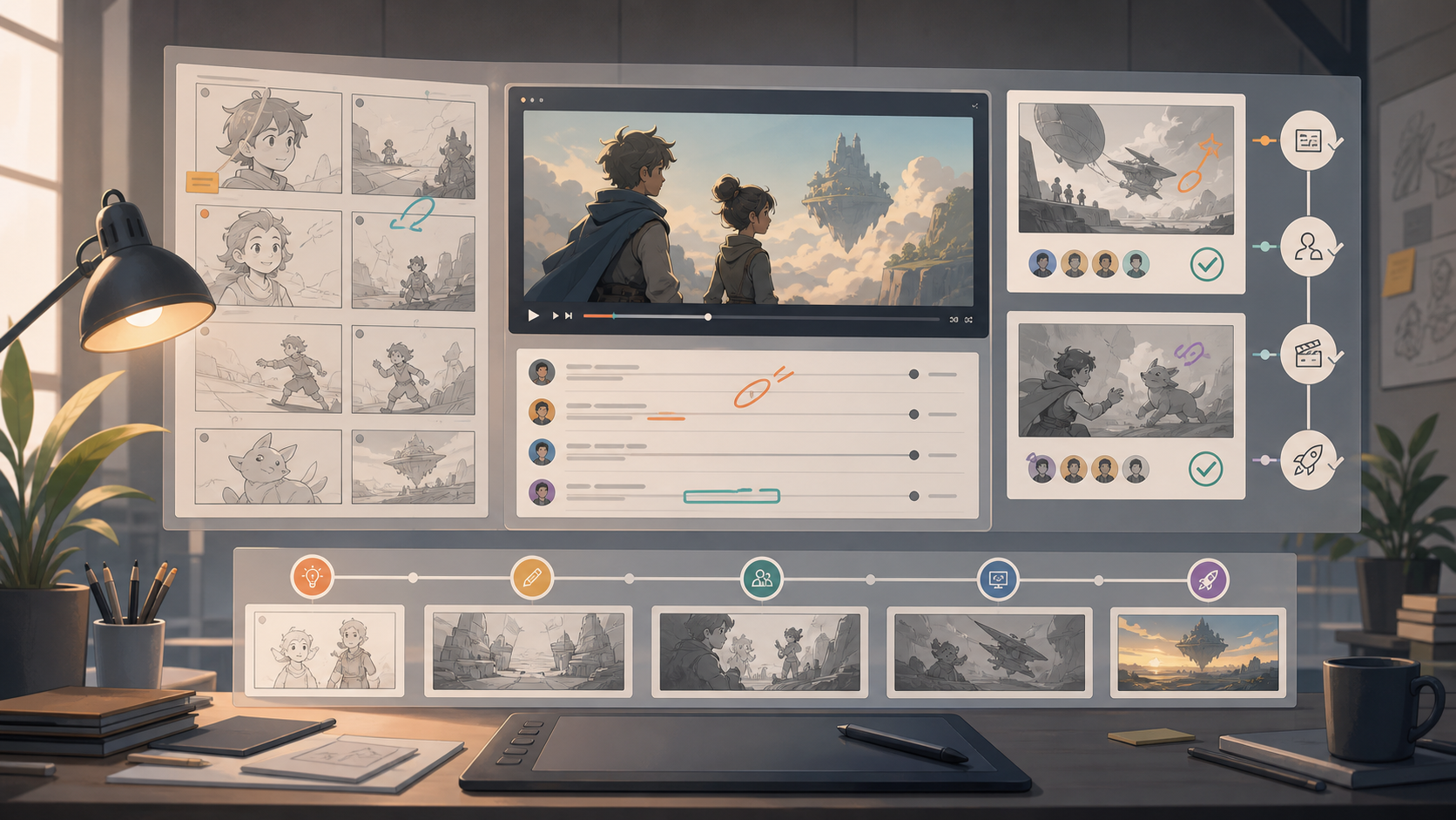 Animation workflow review pipeline for a small studio