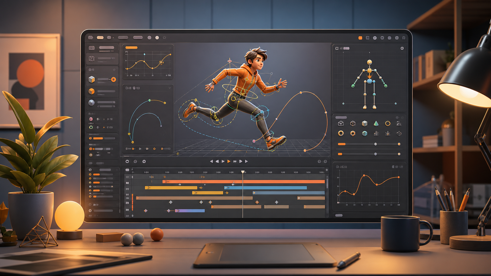 Blender animation workspace for 3D small studio production