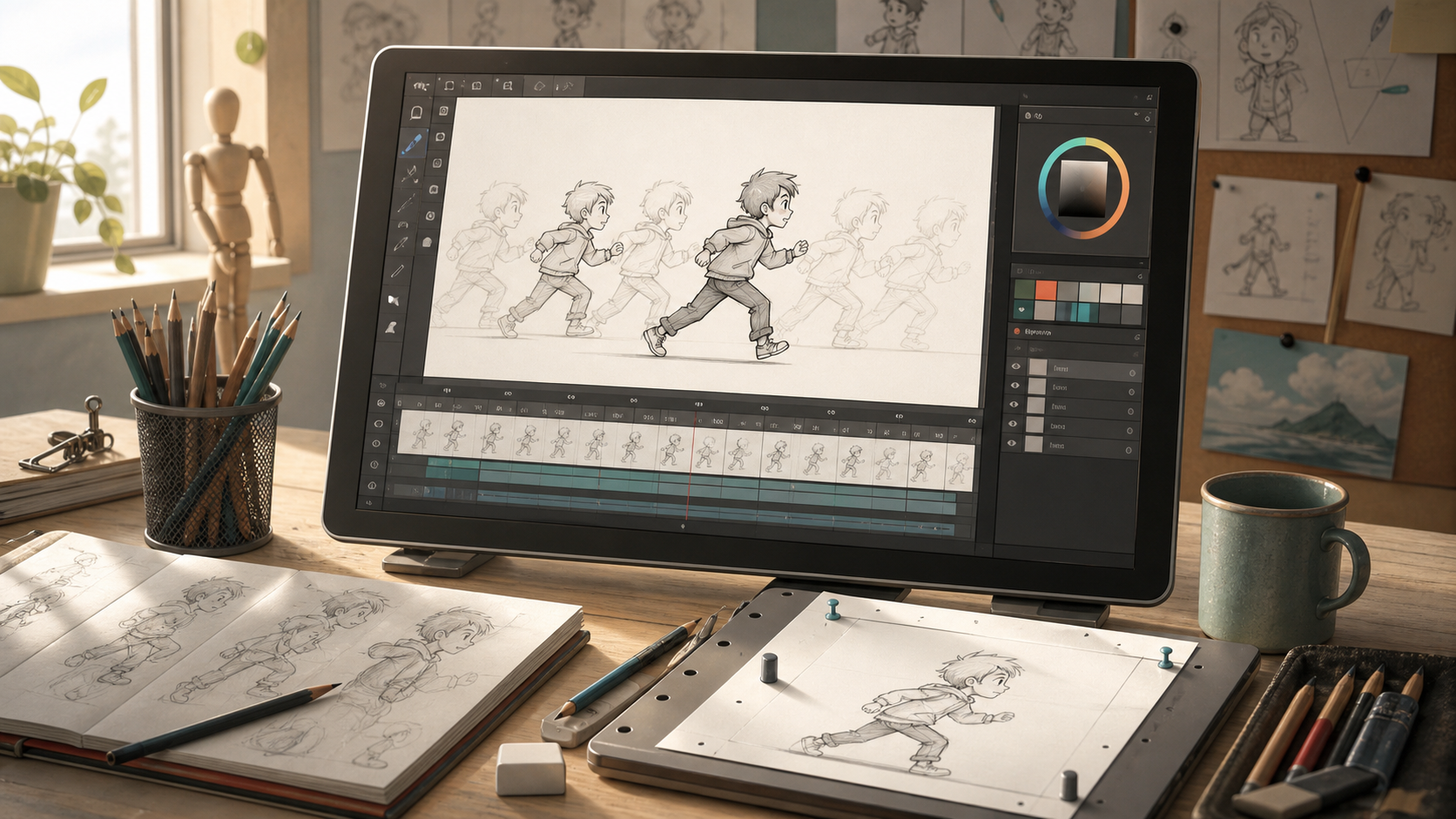 TVPaint Animation workspace for hand-drawn frame-by-frame production